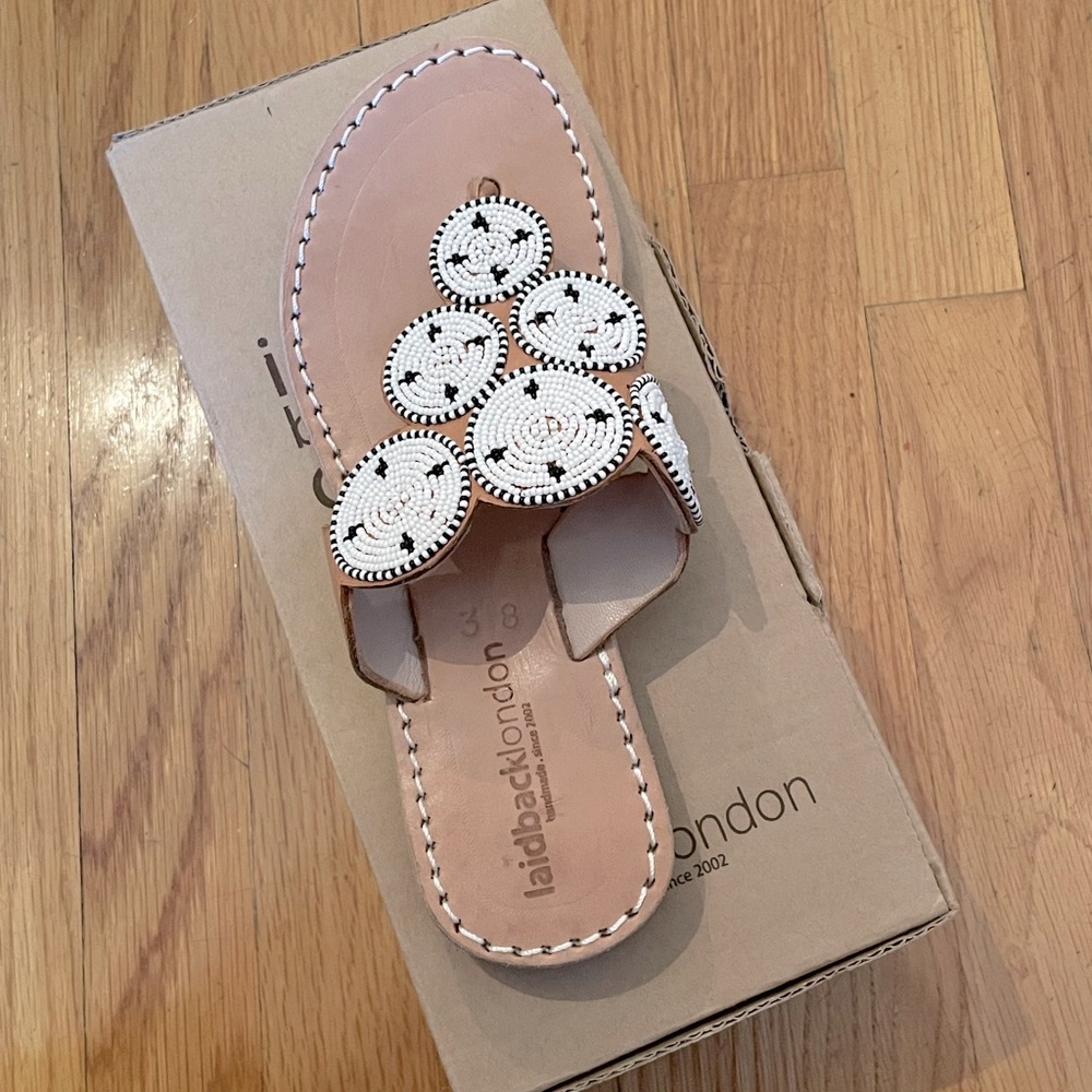 LAIDBACK LONDON Pemba White Sandals - Sizes 38 (US 7) & Size 39 (US 8) New - Picture 8 of 8